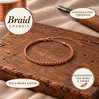 Braid-Kupfer-Fusskettchen, 99,9 % reines Kupfer, handgefertigt
