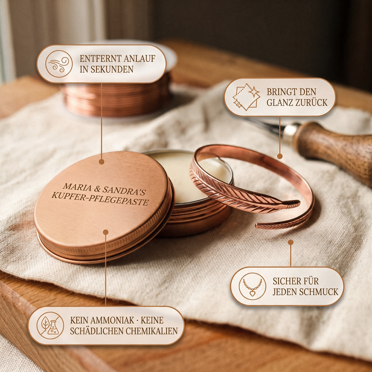 Kupfer-Pflegepaste von Maria & Sandra
