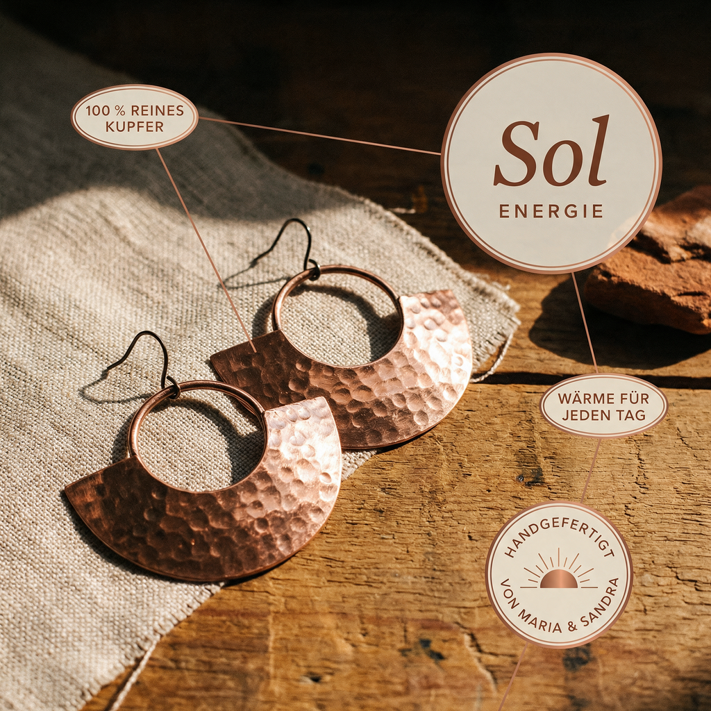 Sol-Kupferohrringe von Maria & Sandra