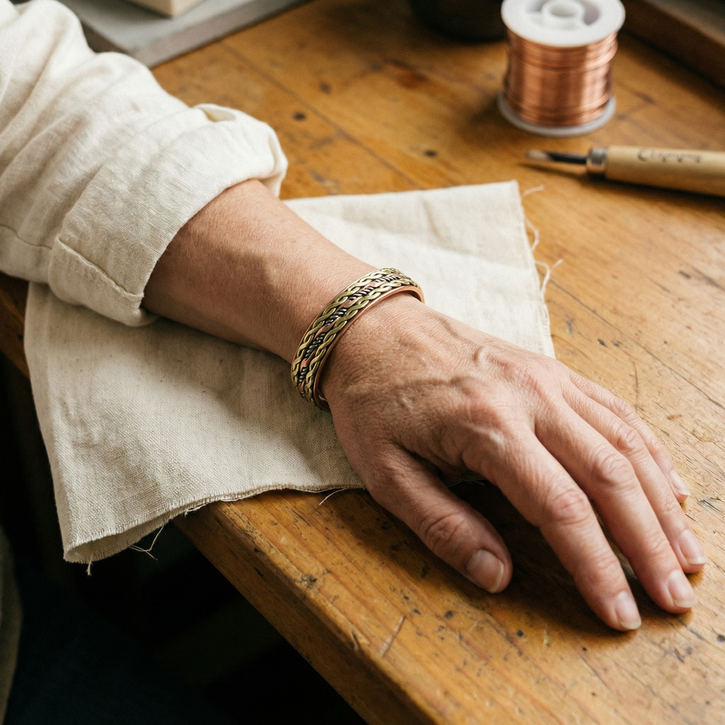 Weave-Kupferarmband von Maria & Sandra