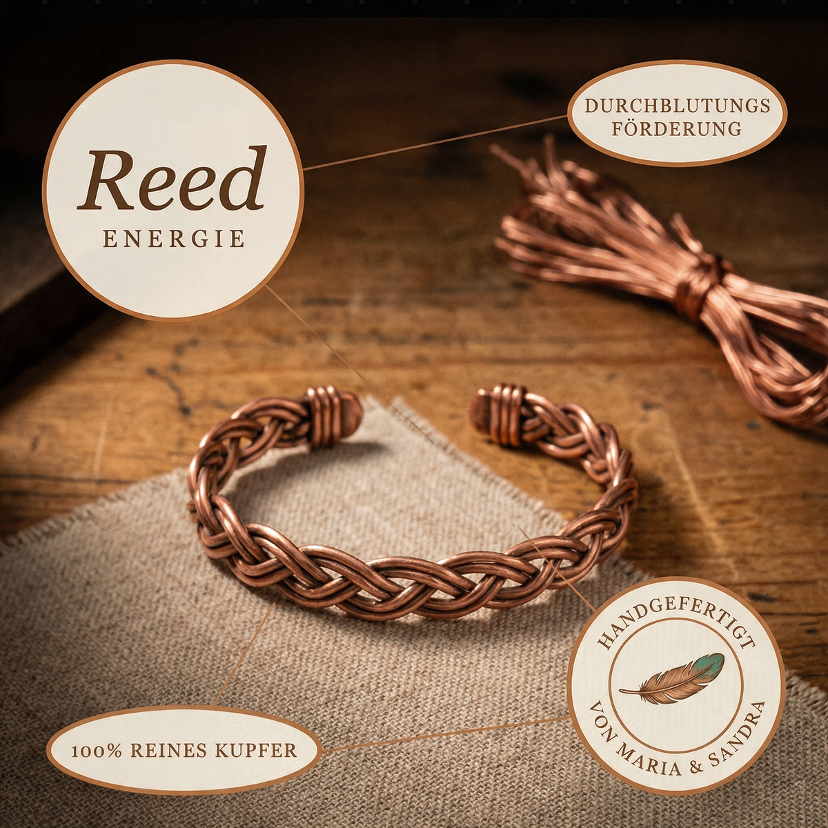 Reed-Kupfer-Fusskettchen von Maria & Sandra
