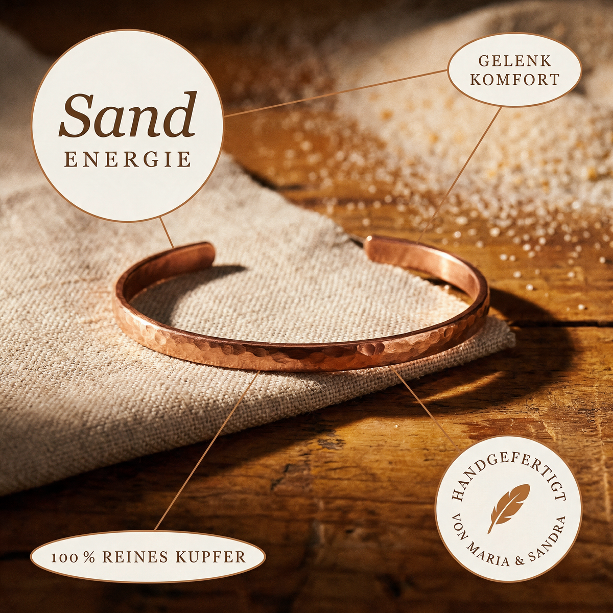Sand-Kupfer-Fusskettchen von Maria & Sandra