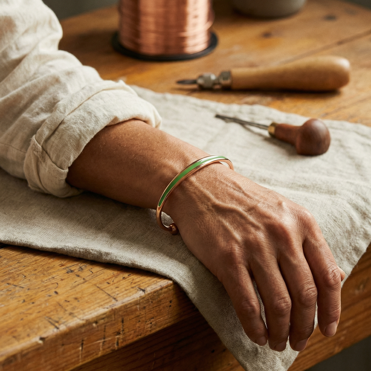 Jade-Kupferarmband von Maria & Sandra