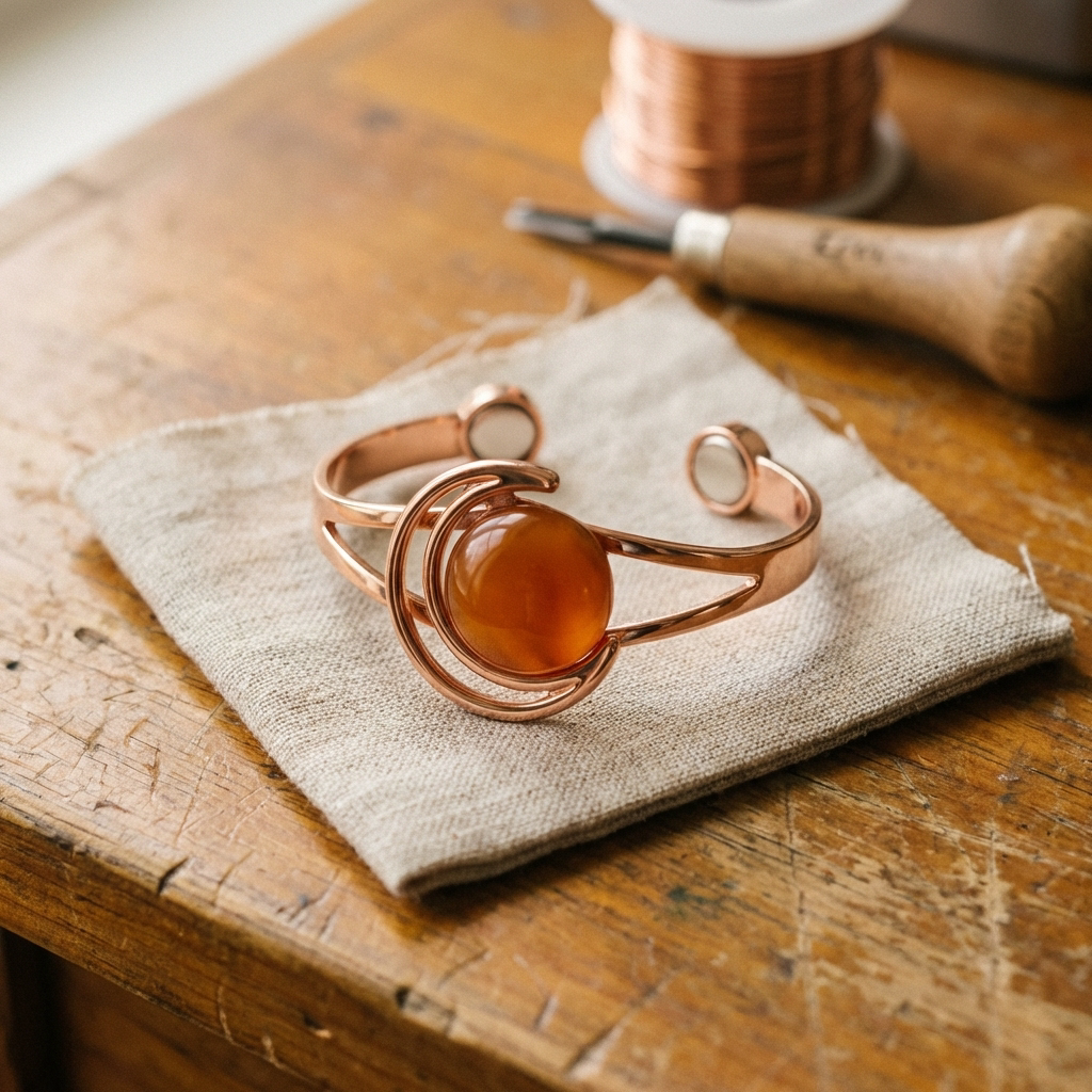 Sphere-Kupferarmband Orange von Maria & Sandra