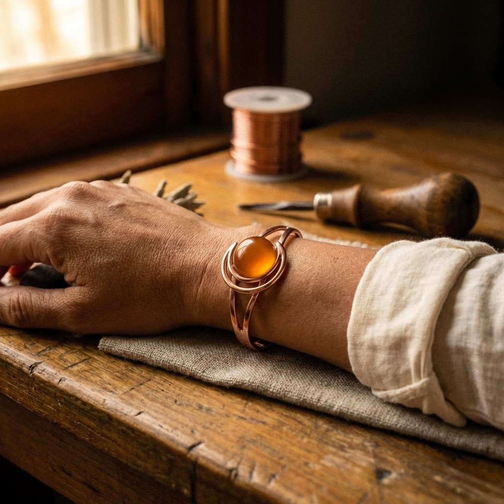Sphere-Kupferarmband Orange von Maria & Sandra