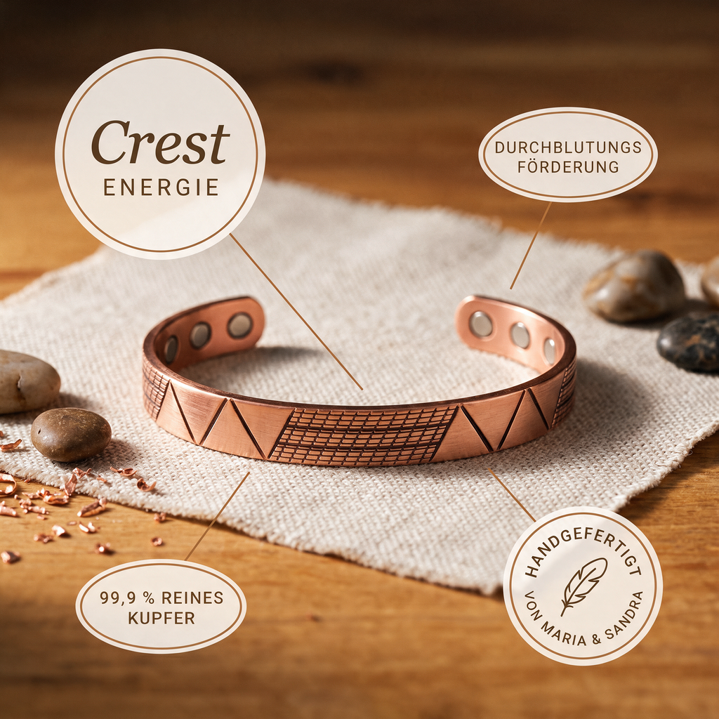 Crest-Kupferarmband von Maria & Sandra