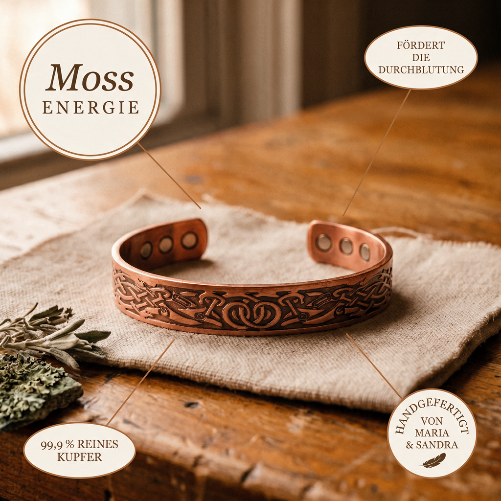 Moss-Kupferarmband von Maria & Sandra