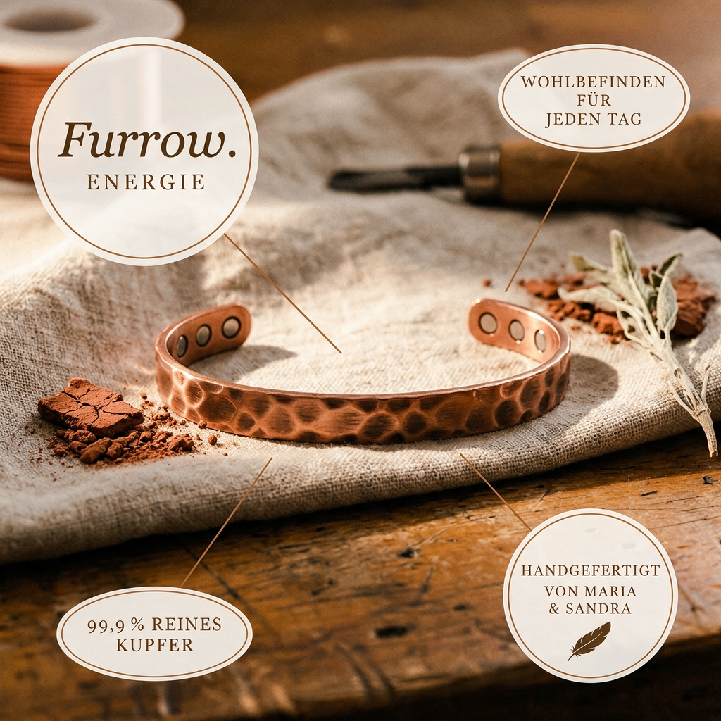 Furrow-Kupferarmband von Maria & Sandra
