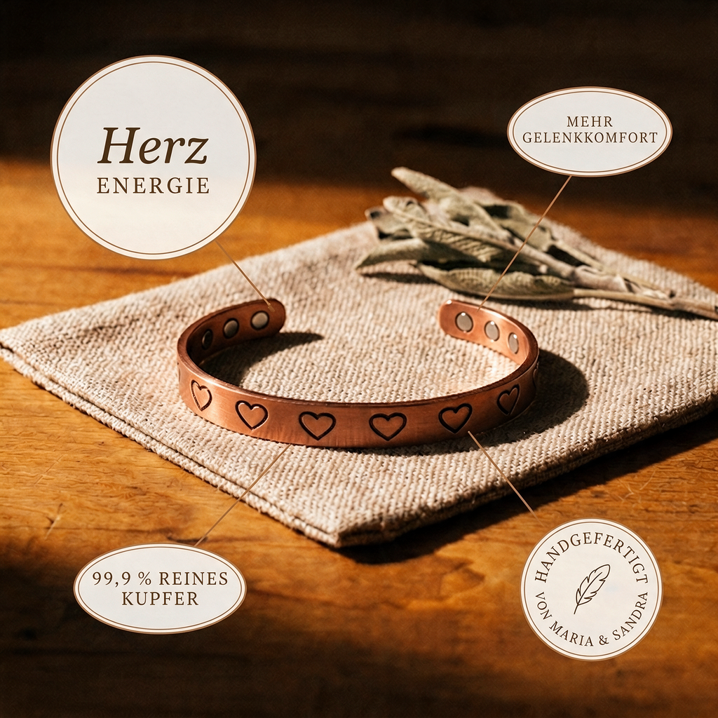 Hearth-Kupferarmband von Maria & Sandra