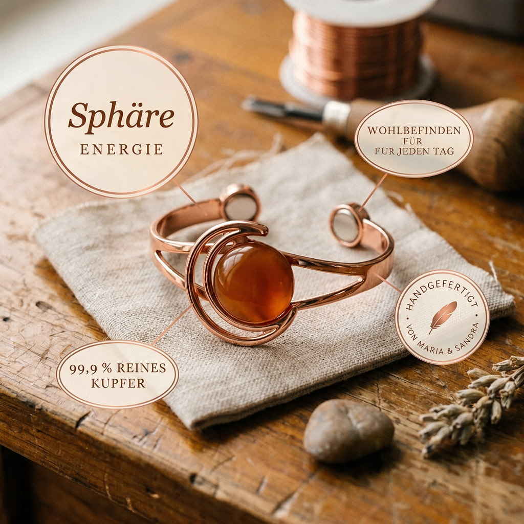 Sphere-Kupferarmband Orange von Maria & Sandra