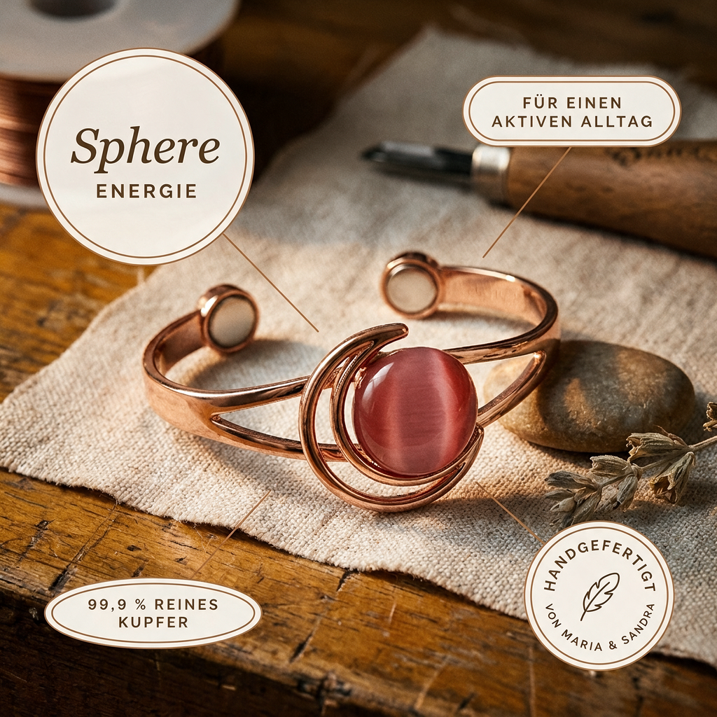 Sphere-Kupferarmband Pink von Maria & Sandra