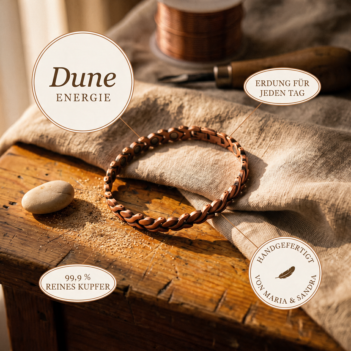 Dune-Kupfer-Fusskettchen von Maria & Sandra