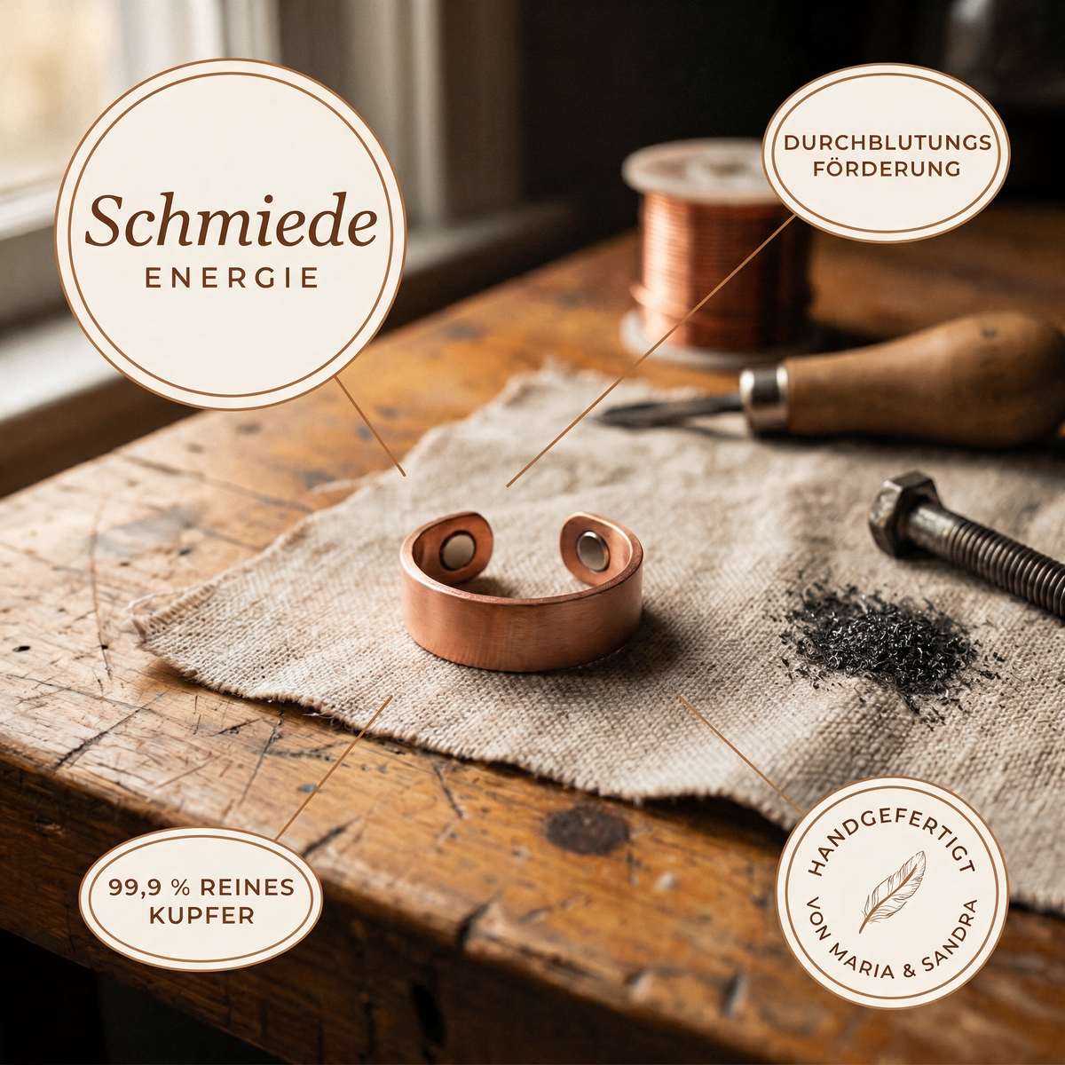 Weld-Kupferring von Maria & Sandra