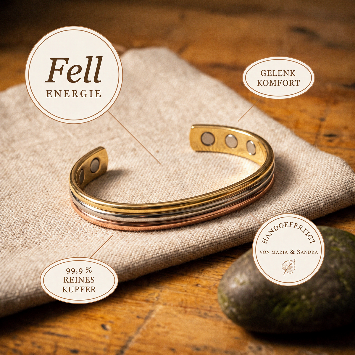 Fell-Kupferarmband von Maria & Sandra