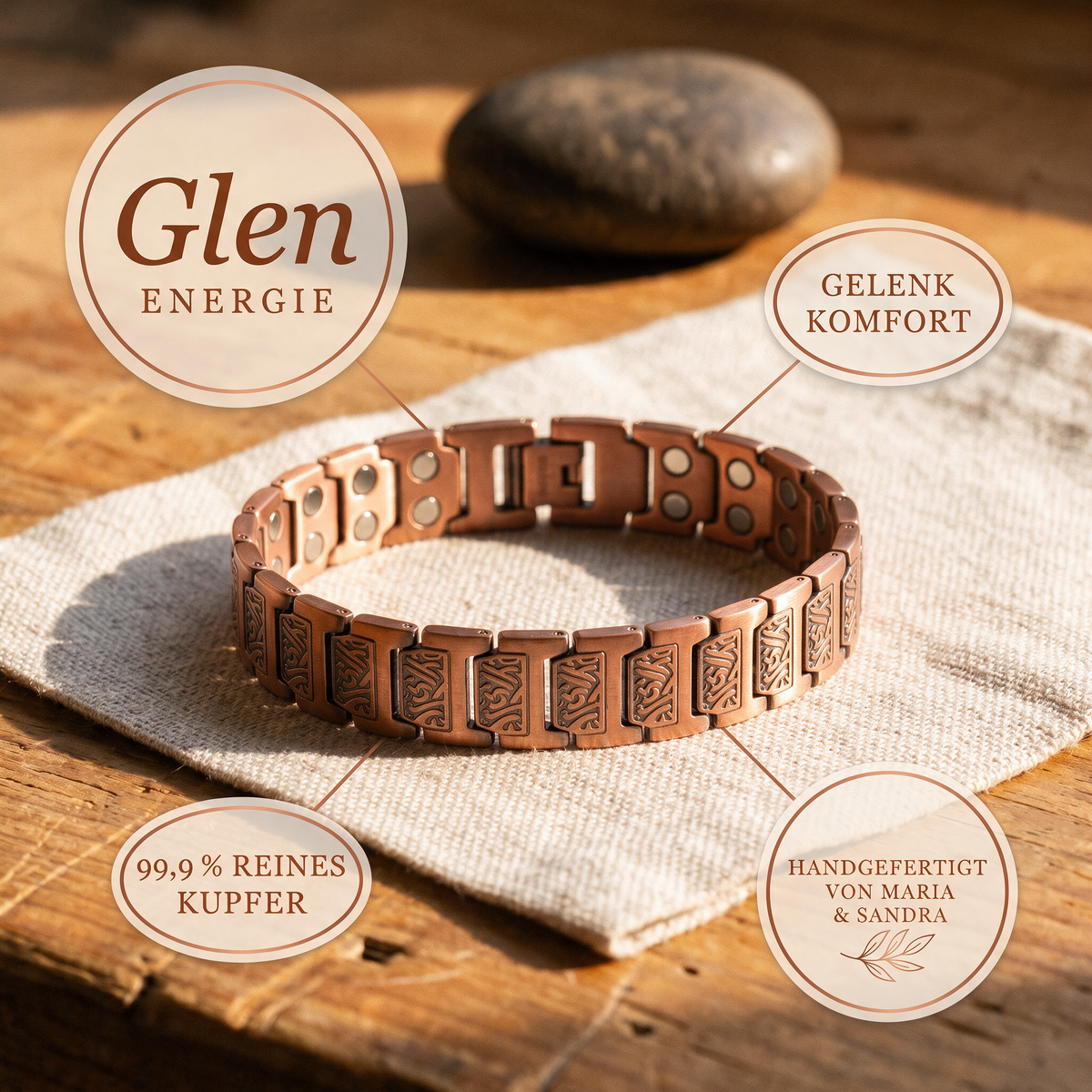 Glen-Herren-Kupferarmband von Maria & Sandra