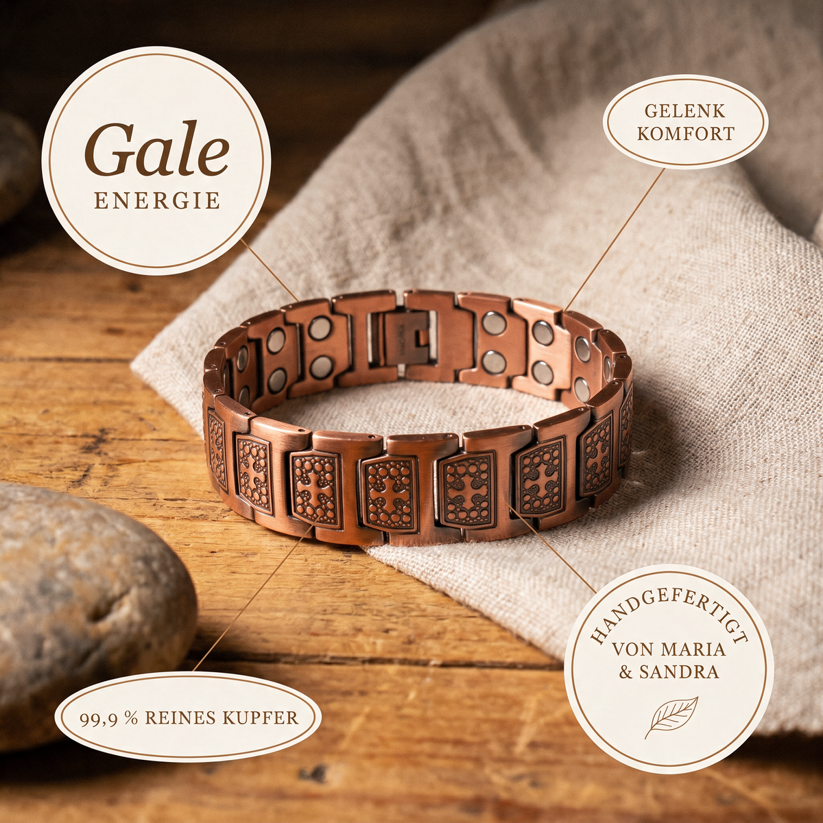 Gale-Herren-Kupferarmband von Maria & Sandra