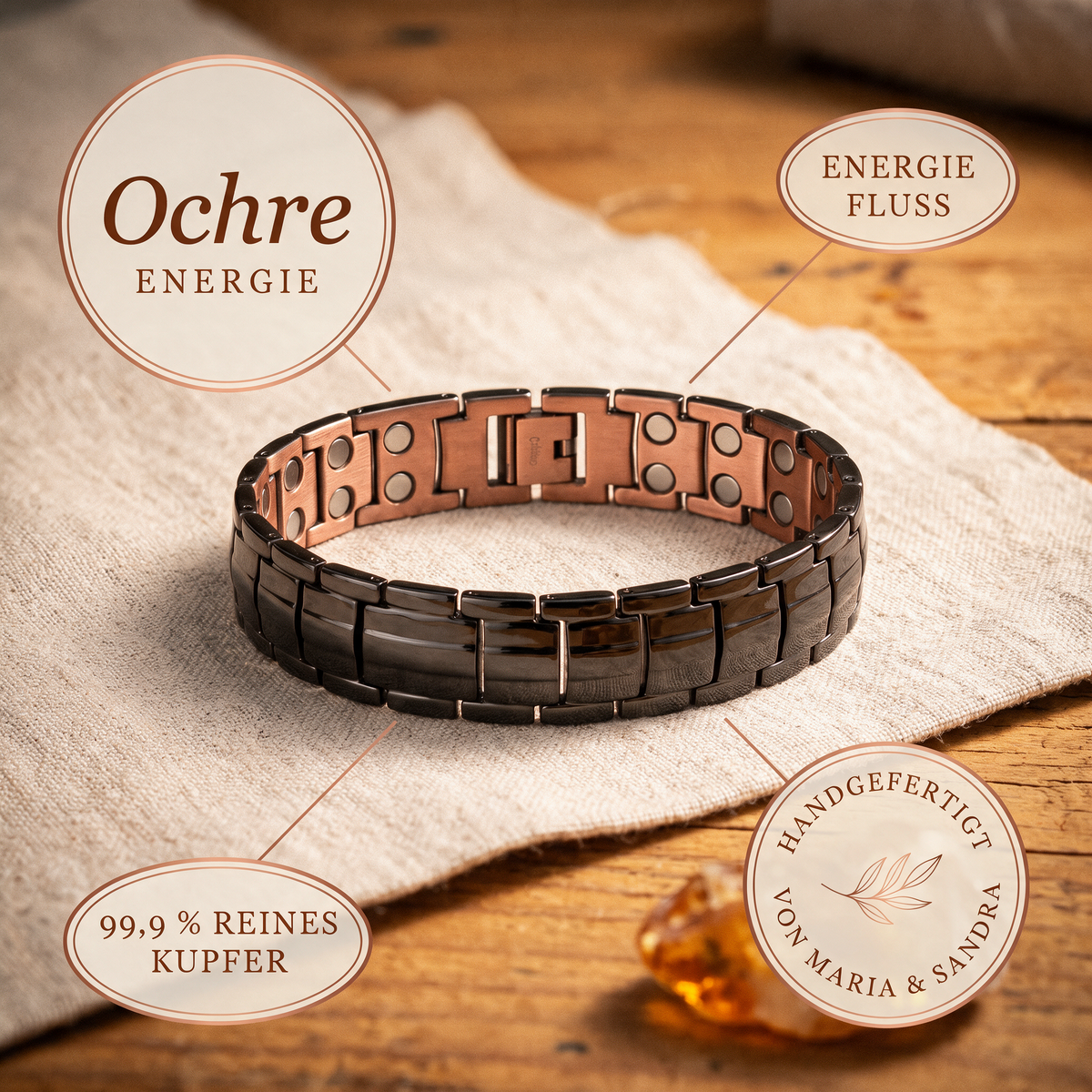 Ochre-Herren-Kupferarmband von Maria & Sandra