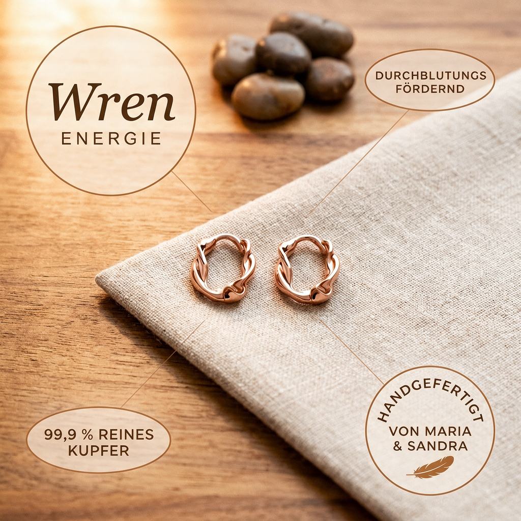 Wren-Kupfer-Creolen von Maria & Sandra