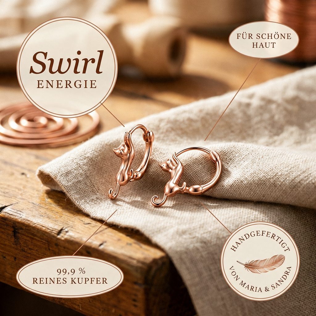 Swirl-Kupferohrringe von Maria & Sandra