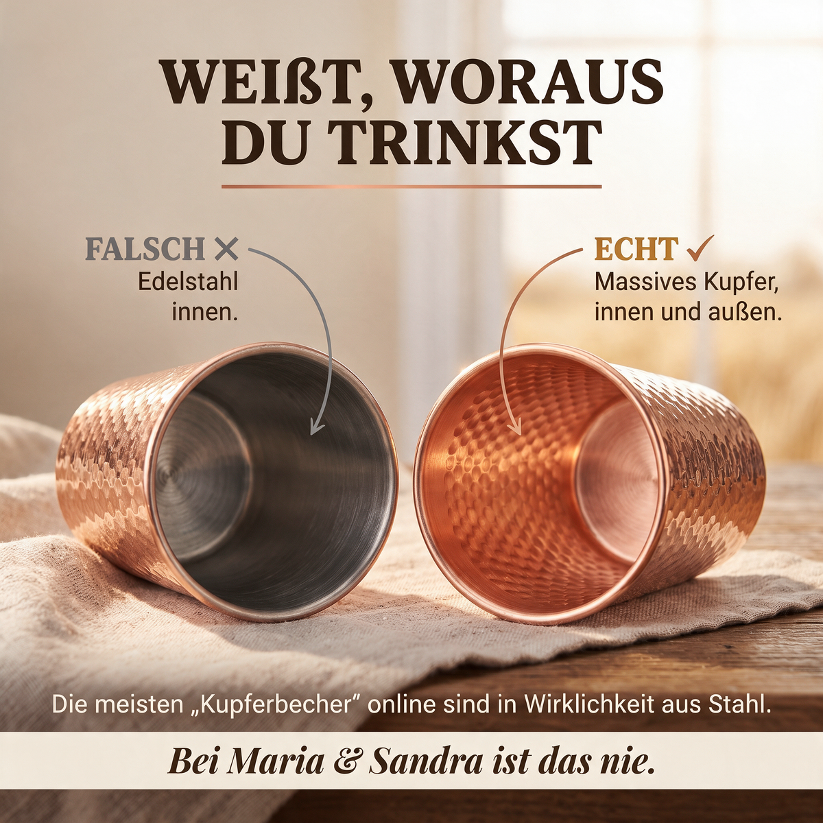 Reiner Kupferbecher von Maria & Sandra