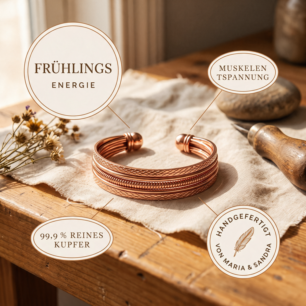 Bracken-Kupferarmband von Maria & Sandra