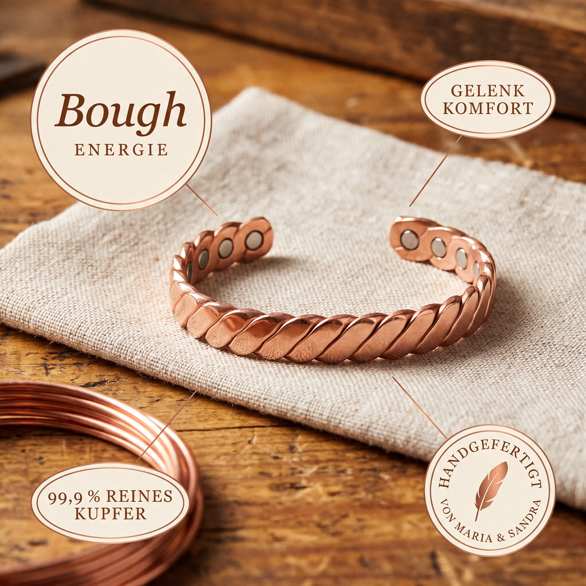 Bough-Kupferarmband von Maria & Sandra